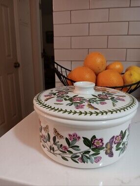 Portmeiron Botanic Ceramic Covered Casserole Dish - Pink & Green Floral Design